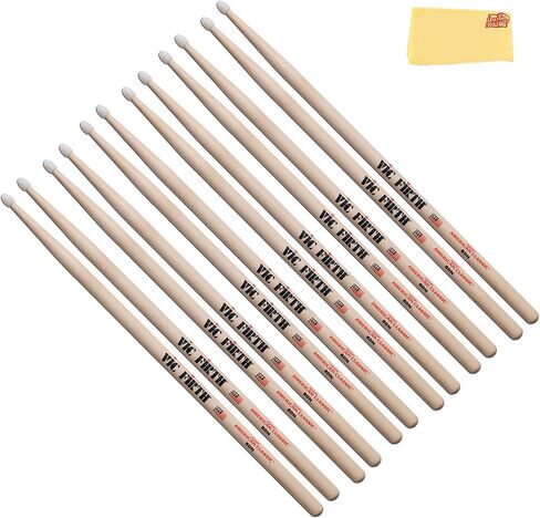 Vic Firth American Classic Extreme 8D Drumsticks - 3-Pack Bundle with Austin Bazaar Polishing Cloth in Saudi Arabia