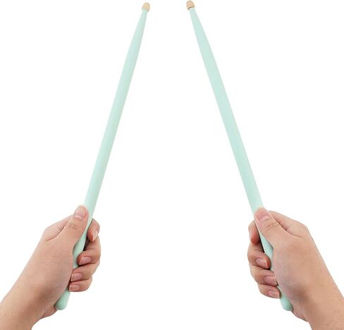 4 أزواج ملونة من أعواد الطبول من خشب القيقب بطرف قطرة ماء 5A للتدرب على مجموعة الطبول/الفخ والطبول الإلكترونية، أخضر/وردي/أرجواني/أبيض in Kuwait