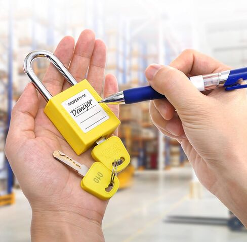 WUWEOT 10 عبوات من أقفال Tagout للقفل، أقفال Loto مختلفة ذات مفاتيح، أقفال كهربائية صفراء للخارج مع مفتاحين لكل قفل لمحطات وأجهزة وضع علامات القفل (متوافقة مع OSHA) in Kuwait