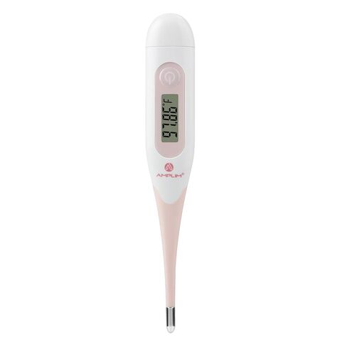Amplim Digital Basal Thermometer, Medical Grade Accurate BBT for Ovulation Tracking, 1/100th Degree High Precision Fertility Prediction, 60-Sec Read, Memory Recall, Flexible Waterproof Tip, Pink in Saudi Arabia