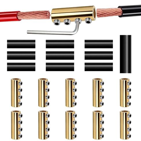 10 قطع 6-10AWG 6 8 10 مجموعة صواميل موصل الأسلاك، 80 أمبير برغي توصيل سريع للأسلاك، موصلات أسلاك سريعة مع براغي مقاومة للماء وأنبوب انكماش حراري ومفتاح ربط in Saudi Arabia