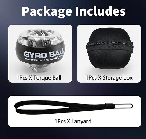 Torque Ball Hand Exercise, Grip Strengthen Trainer Wrist Ball, Power Gyro Ball with LED Lighting, Hand Finger Forearm Grip Strengthener in Saudi Arabia