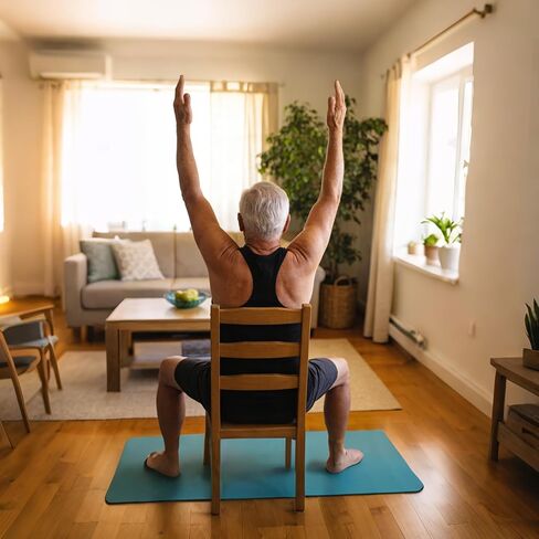 Chair Yoga for Seniors Over 60 Book & Chart, 30-Day Challenge with Weight Loss and Balance Exercises, Chair Exercise Book for Elderly and Beginners, Gentle Seated No Standing Required in Saudi Arabia