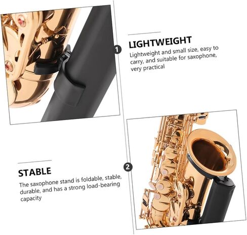 TOYANDONA Portable Tenor Saxophone Stand Folding Sax Holder with Blue Case, Desktop Storage Rack for Tenor Sax, Black Wind Instrument Accessory Suitable for Music Practice and Performance in Saudi Arabia