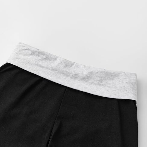 OAKFashion Womens Wide Leg Fold Over Flare Pants Casual Lounge Yoga Leggings Y2K Sweatpants Workout Stretch Bell Bottom in Saudi Arabia