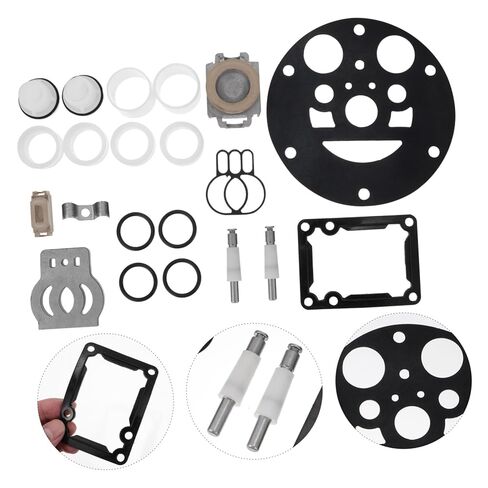 مجموعة واحدة من أدوات إصلاح مضخة الحجاب الحاجز المصنوعة من السيليكون والصلب، ملحقات تعمل بالهواء المضغوط، قطع بديلة سهلة التركيب لصيانة صمام الهواء بكفاءة وإصلاح المضخة in Kuwait