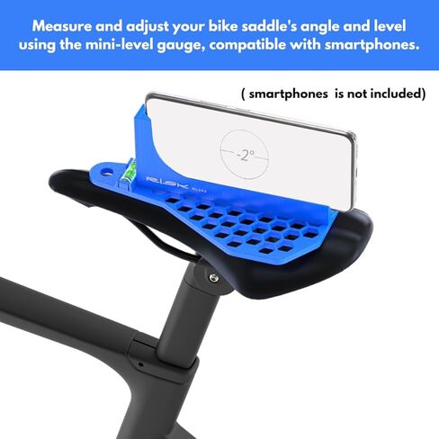 Bike Saddle Adjustment Tool with Mini Level Gauge & Smartphone Compatibility - Accurate Saddle Angle Measurement for Mountain & Road Bikes | Ergonomic Cycling Fitting Tool in Saudi Arabia