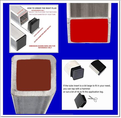 (عبوة من قطعتين) سدادات أنابيب مربعة مقاس 4 بوصات | حواف LDPE مرنة | غطاء علوي متين قوي التحمل بسمك 0.3 بوصة ومقاوم للصدمات in Kuwait