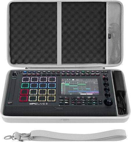 حقيبة حمل واجهة الصوت GEEKRIA، متوافقة مع Akai Professional MPC Live III، حقيبة سفر محمولة بغطاء صلب من مادة EVA (رمادي داكن) in Kuwait