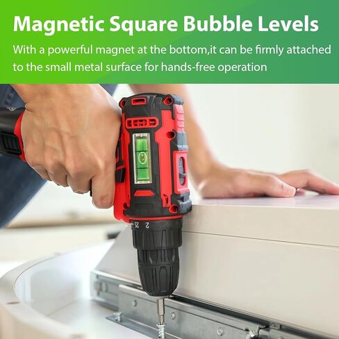 Auniwaig 9 Pcs Small Bubble Spirit Level, Mini Magnetic Square Bubble Levels, Circular Spirit Measuring Tools for Balancing Picture Hanging, Camera, Turntable, Tripod, Frame, Drill, 10x10x29mm, 32x7mm in Saudi Arabia