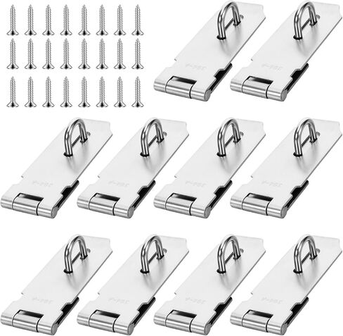 10 قطع من أقفال الأبواب بمشبك، 4 بوصات قفل بمشبك من الفولاذ المقاوم للصدأ، مشابك قفل، مشابك قفل أمان للأبواب والخزائن، والخزائن، والخزائن والمزيد in Kuwait