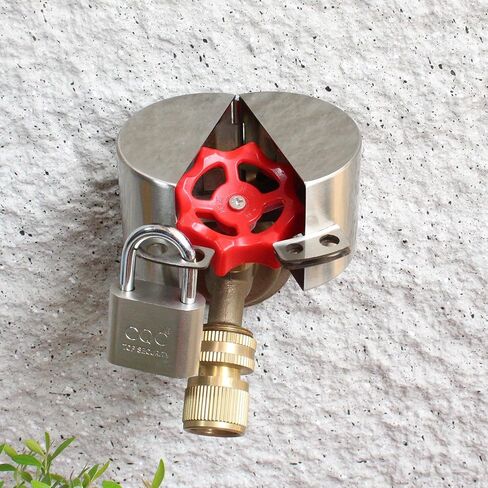 قفل صنبور خارجي مع قفل حنفية مياه مناسب لخرطوم الحديقة وصمام مياه مضاد للأطفال، يمنع سرقة المياه والاستخدام غير المصرح به للمياه، أبيض in Saudi Arabia