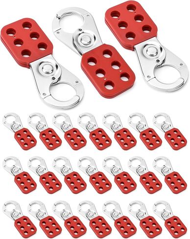 QWORK Stainless Steel Lockout Hasp 24 Pack, Multi-Person Safety Lock for Electrical, Maintenance & Industrial Equipment, Lock Out Tag Out Hasp, Padlock Hasps in Saudi Arabia