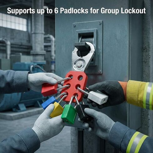 QWORK Stainless Steel Lockout Hasp 24 Pack, Multi-Person Safety Lock for Electrical, Maintenance & Industrial Equipment, Lock Out Tag Out Hasp, Padlock Hasps in Saudi Arabia