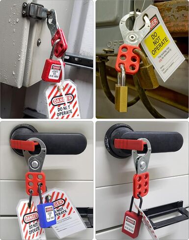 QWORK Stainless Steel Lockout Hasp 24 Pack, Multi-Person Safety Lock for Electrical, Maintenance & Industrial Equipment, Lock Out Tag Out Hasp, Padlock Hasps in Saudi Arabia