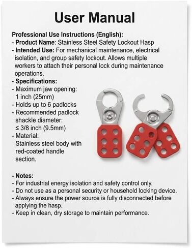 QWORK Stainless Steel Lockout Hasp 24 Pack, Multi-Person Safety Lock for Electrical, Maintenance & Industrial Equipment, Lock Out Tag Out Hasp, Padlock Hasps in Saudi Arabia