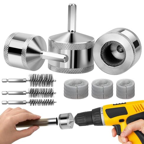 1/2" 3/4" 1" Metal Copper Pipe Cleaner Set - with Replaceable Blades, Tube Cleaning Brush for Power Drill, Removing Stains and Paint from Copper Pipes and Various Metal Pipes in Saudi Arabia