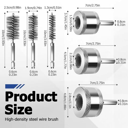 1/2" 3/4" 1" Metal Copper Pipe Cleaner Set - with Replaceable Blades, Tube Cleaning Brush for Power Drill, Removing Stains and Paint from Copper Pipes and Various Metal Pipes in Saudi Arabia