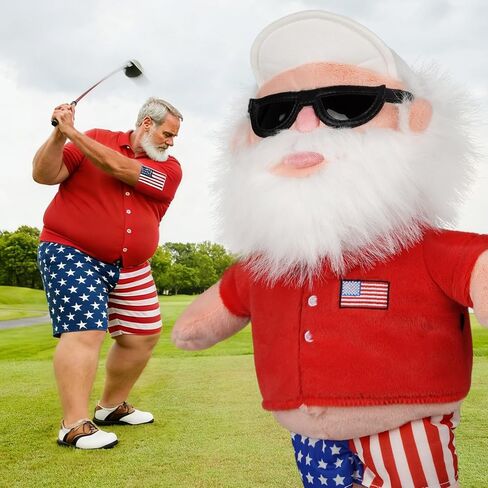 غطاء رأس خشبي لسائقي الجولف من Craftsman Golf National Santa Golf غطاء رأس من القطيفة لنادي الجولف مع زي علم الولايات المتحدة الأمريكية، هدية ممتعة لعطلات الجولف للرجال in Saudi Arabia