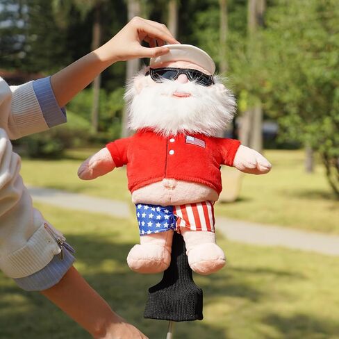 غطاء رأس خشبي لسائقي الجولف من Craftsman Golf National Santa Golf غطاء رأس من القطيفة لنادي الجولف مع زي علم الولايات المتحدة الأمريكية، هدية ممتعة لعطلات الجولف للرجال in Saudi Arabia