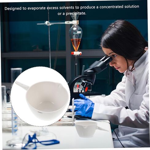 Round Porcelain Evaporating Dish with Handle Heat-Resistant Acid Alkali Laboratory Basin for Safe Evaporation and Storage with Heating Surface in Saudi Arabia