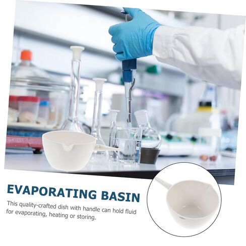 Round Porcelain Evaporating Dish with Handle Heat-Resistant Acid Alkali Laboratory Basin for Safe Evaporation and Storage with Heating Surface in Saudi Arabia