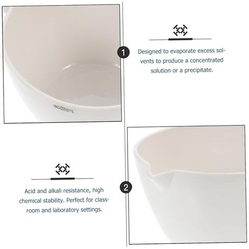 Round Porcelain Evaporating Dish with Handle Heat-Resistant Acid Alkali Laboratory Basin for Safe Evaporation and Storage with Heating Surface in Saudi Arabia