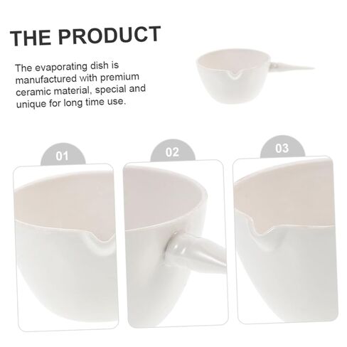 Heat-Resistant Round Laboratory Evaporating Basin with Handle Ceramic Evaporation Dish Surface Area for Safe Heating and Reusable Storage in Saudi Arabia