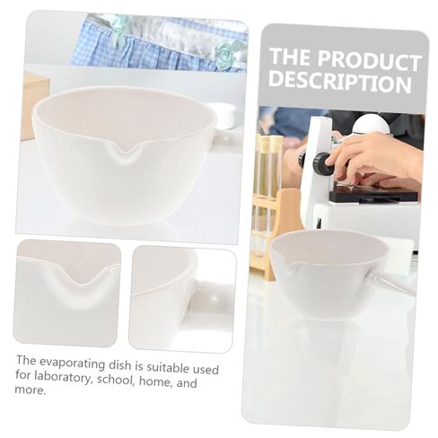 Heat-Resistant Round Laboratory Evaporating Basin with Handle Ceramic Evaporation Dish Surface Area for Safe Heating and Reusable Storage in Saudi Arabia