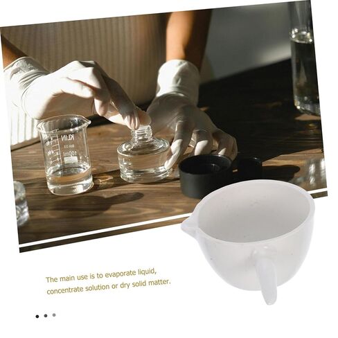 2pcs Heat-Resistant Laboratory Evaporating Dishes with Handle Porcelain Evaporating Containers Acid Alkali Resistant for School and Home Use with Spout Design in Saudi Arabia