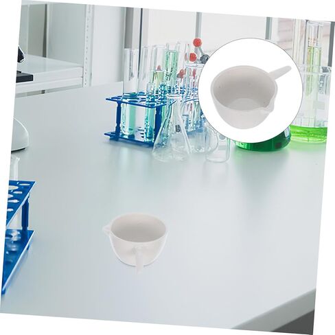 2pcs Heat-Resistant Laboratory Evaporating Dishes with Handle Porcelain Evaporating Containers Acid Alkali Resistant for School and Home Use with Spout Design in Saudi Arabia