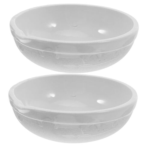 2pcs Ceramic Evaporating Basin Flat Bottom with Spout Evaporating Container for Laboratory Use Smooth Nonporous Surface Easy to Clean Versatile for Education and Research in Saudi Arabia