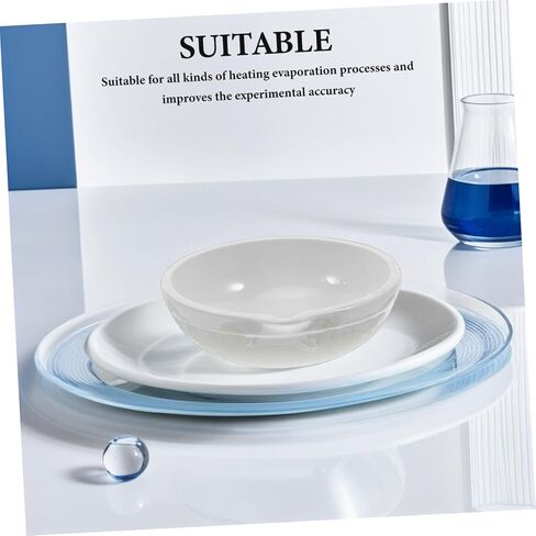 2pcs Ceramic Evaporating Basin Flat Bottom with Spout Evaporating Container for Laboratory Use Smooth Nonporous Surface Easy to Clean Versatile for Education and Research in Saudi Arabia