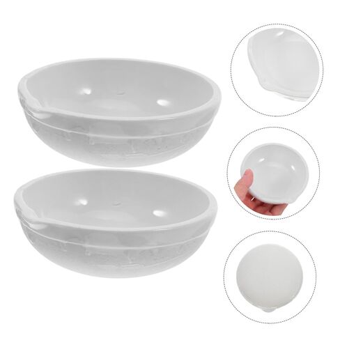 2pcs Ceramic Evaporating Basin Flat Bottom with Spout Evaporating Container for Laboratory Use Smooth Nonporous Surface Easy to Clean Versatile for Education and Research in Saudi Arabia