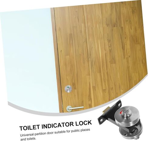 PartyKindom Bathroom Privacy Lock with Stainless Steel Construction Easy Installation Occupied Indicator for Public Restrooms Gyms and Offices and Low Maintenance in Saudi Arabia