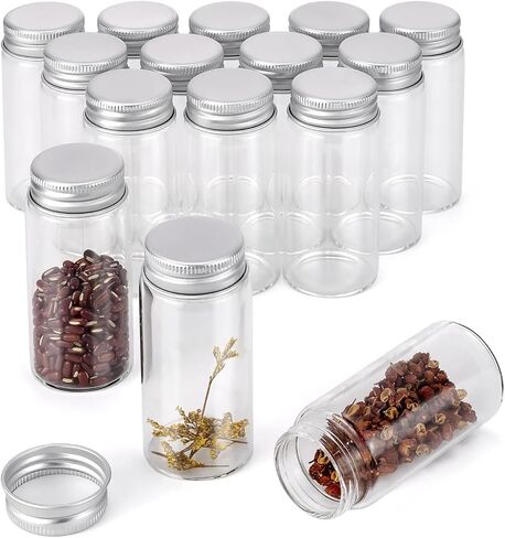 JIUWU 15 Pack Small Glass Jars, 2 Oz Glass Bottle with Lids, 60 Ml Bottles with Lids,Small Bottles for Dispenser vials for Kitchen Seasonings in Saudi Arabia