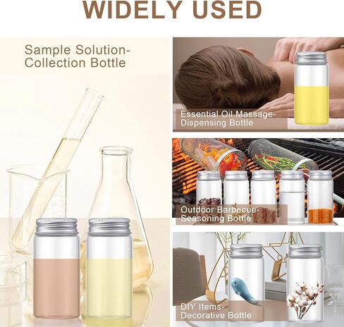 JIUWU 15 Pack Small Glass Jars, 2 Oz Glass Bottle with Lids, 60 Ml Bottles with Lids,Small Bottles for Dispenser vials for Kitchen Seasonings in Saudi Arabia