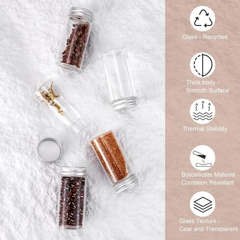 JIUWU 15 Pack Small Glass Jars, 2 Oz Glass Bottle with Lids, 60 Ml Bottles with Lids,Small Bottles for Dispenser vials for Kitchen Seasonings in Saudi Arabia