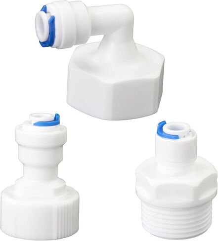 3/4" Male Thread to 1/4" OD PE Tube Straight, Push-to-Connect, RO Filter Hose Double Joint, Pre-Purifier, Water Purifier Plastic Adapter, Plastic Fittings (3 PCS) in Saudi Arabia