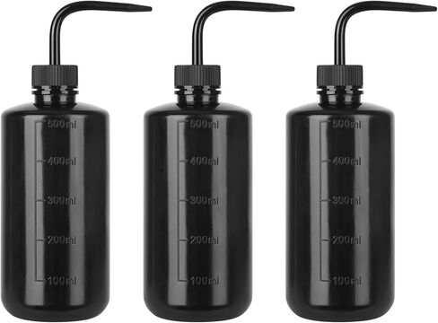 Labasics Black Wash Bottles with Narrow Mouth, Squeeze Rinse Bottle, for Laboratory Fluid Storage and Dispensing, 3 Pack, 250 ml (8 oz) in Saudi Arabia