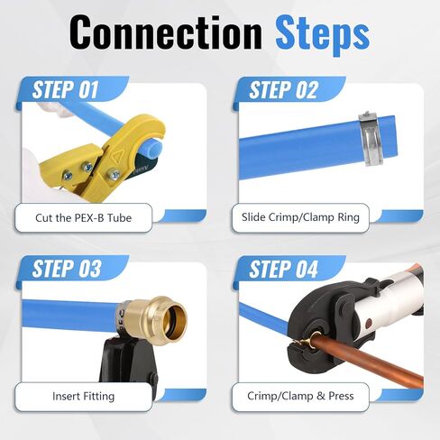 (12 حزمة YVSKM) تركيبات ضغط 1/2 بوصة ضغط × 1/2 بوصة وصلة محول PEX، نحاس خالٍ من الرصاص، لأنابيب الضغط النحاسية إلى وصلات السباكة PEX in Kuwait