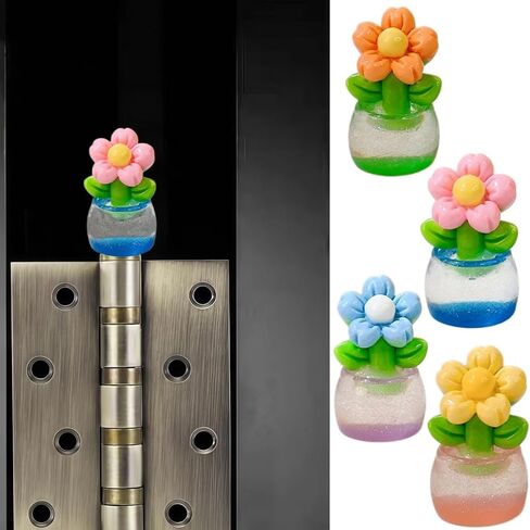 Cute Mini Creative Luminous Flower Hinge Heads Decorative Topper Set 4PCS, Home Decoration,Magnetic Hinge Head Toppers Door Hinge in Saudi Arabia