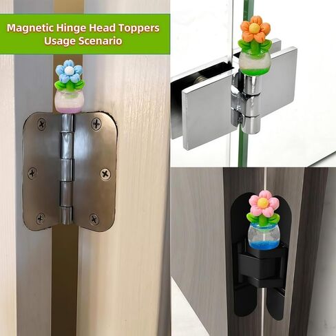 Cute Mini Creative Luminous Flower Hinge Heads Decorative Topper Set 4PCS, Home Decoration,Magnetic Hinge Head Toppers Door Hinge in Saudi Arabia