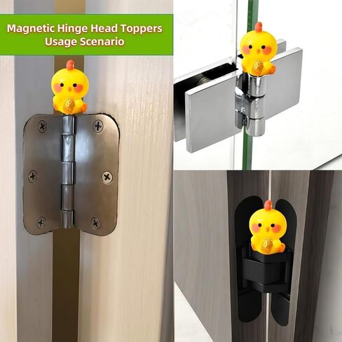 Cute Mini Creative Yellow Chick Hinge Heads Decorative Topper Set 6PCS, Home Decoration,Magnetic Hinge Head Toppers Door Hinge in Saudi Arabia