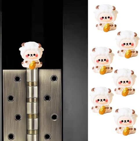 Cute Mini Creative Lamb, Goat, Sheep, Antelope Hinge Heads Decorative Topper Set 6PCS, Home Decoration,Magnetic Hinge Head Toppers Door Hinge in Saudi Arabia