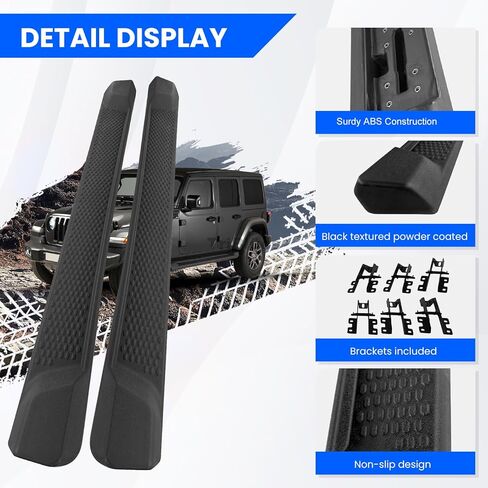 6 inches OE Style Running Boards Side Steps for 2018-2025 Jeep Wrangler 4 Doors JL JLU Unlimited (Include 4XE Model), 2 PCS Car Door Side Step Rails Matte Black Nerf Bars Step Bars(Not for JK Model) in Saudi Arabia