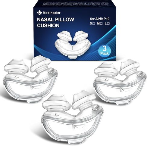 3 Pack P10 Nasal Pillow Cushion for Airfit P10, Ultra-Soft Silicone Nasal Pillow Compatible with AirFit P10,Great Value CPAP Supplies by Medihealer-M in Saudi Arabia