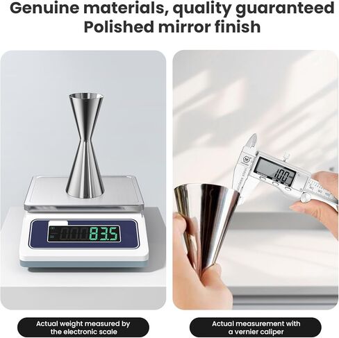 Professional Bartender Jigger, Thickened 18/8 Stainless Steel Japanese Style Double Jigger with Laser Etched Measurements, No Curled Lip Design,for Home & Bar Use (1oz/2oz, 10ml/20ml/30ml/45ml) in Saudi Arabia
