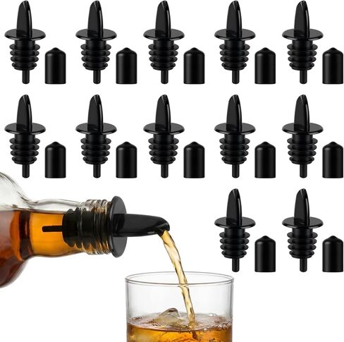 12Pcs Precise Control Liquor Pour Spout, Multi-Purpose Bottle Pourers For Alcohol, Wine, Olive Oil, Syrup - Wine Aerator Pourer Dispenser For Bar & Kitchen (12PCS) in Saudi Arabia
