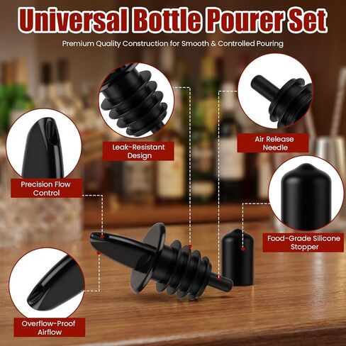 12Pcs Precise Control Liquor Pour Spout, Multi-Purpose Bottle Pourers For Alcohol, Wine, Olive Oil, Syrup - Wine Aerator Pourer Dispenser For Bar & Kitchen (12PCS) in Saudi Arabia